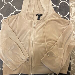 Forever 21 Tan Zip-Up Hoodie